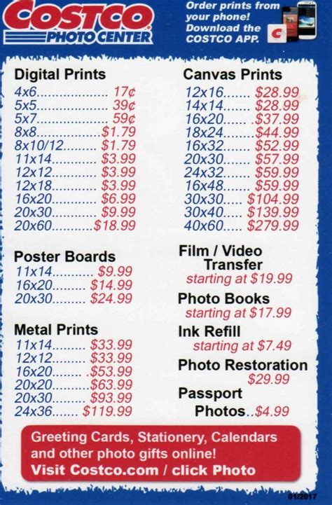 costco wallet size photo prices